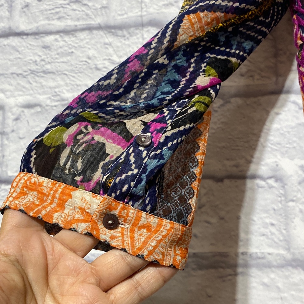 Anthropologie Colorful Patchwork Blouse - Picture 3 of 11
